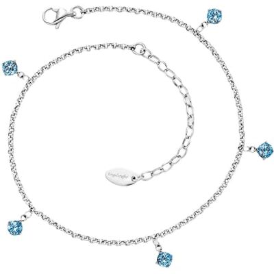 Engelsrufer Fußkette „Shiny Ocean“ Damen Edelstahl Silber Blaue Zirkonia 22+5 cm verstellbar Elegantes Fußkettchen Sommer Schmuck Engelsrufer Fußkette „Shiny Ocean“ Damen Edelstahl Silber Blaue Zirkonia 22+5 cm verstellbar Elegantes Fußkettchen Sommer Schmuck