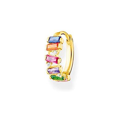 THOMAS SABO Einzel Creole bunte Steine gold 925 Sterlingsilber, 750 Gelbgold Vergoldung THOMAS SABO Einzel Creole bunte Steine gold 925 Sterlingsilber, 750 Gelbgold Vergoldung