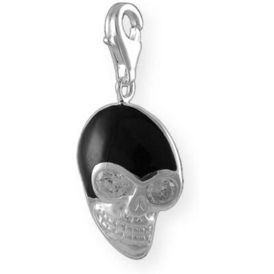 Melina Damen-Charm Anhänger Totenkopf Onyx 925 Sterling Silber 1800726 Melina Damen-Charm Anhänger Totenkopf Onyx 925 Sterling Silber 1800726