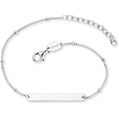 Engelsrufer Damen ID-Armband aus Sterling Silber, Platz für Gravuren in silber, Karabinerverschluss, längenverstellbar, nickelfrei, Größe: 17+3cm Engelsrufer Damen ID-Armband aus Sterling Silber, Platz für Gravuren in silber, Karabinerverschluss, längenverstellbar, nickelfrei, Größe: 17+3cm