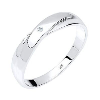 DIAMORE Elli DIAMONDS Ring Damen Elegant Verlobung mit Diamant (0.02 ct.) in 925 Sterling Silber DIAMORE Elli DIAMONDS Ring Damen Elegant Verlobung mit Diamant (0.02 ct.) in 925 Sterling Silber