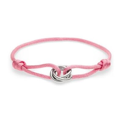 S. Oliver Bracelet Elegantes Armband aus poliertem Edelstahl rosa Textilband verstellbar bis 24 cm wasserfest & hautfreundlich S. Oliver Bracelet Elegantes Armband aus poliertem Edelstahl rosa Textilband verstellbar bis 24 cm wasserfest & hautfreundlich