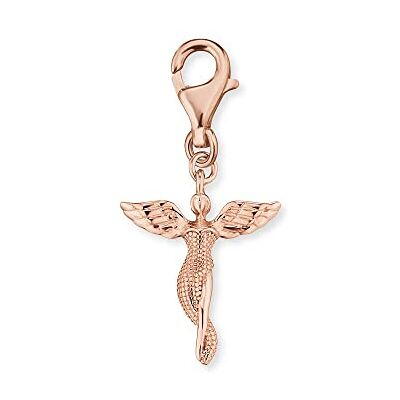 Engelsrufer Damen Charm Anhänger Schutzengel Symbol aus rosévergoldetem Sterling Silber Karabinerverschluss nickelfrei Engelsrufer Damen Charm Anhänger Schutzengel Symbol aus rosévergoldetem Sterling Silber Karabinerverschluss nickelfrei