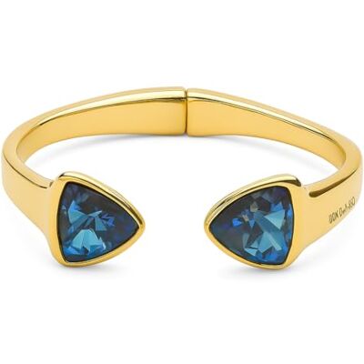 Uno de 50 Massives Armband für Damen 18 Karat vergoldet Zwei große, facettierte Kristalle in verschiedenen Farben Größe M Handgefertigter Schmuck Uno de 50 Massives Armband für Damen 18 Karat vergoldet Zwei große, facettierte Kristalle in verschiedenen Farben Größe M Handgefertigter Schmuck