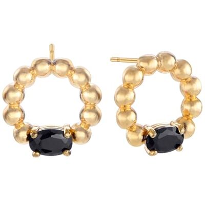 Duran Exquse Durán Exquse Bubbles Kugelkreis mit Onyx, vergoldetes Silber, Pequeño, Sterling Silber Silber, Onyx Duran Exquse Durán Exquse Bubbles Kugelkreis mit Onyx, vergoldetes Silber, Pequeño, Sterling Silber Silber, Onyx