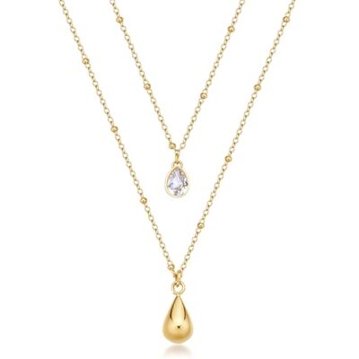 Brosway Perfect Halskette für Damen aus 316L Edelstahl mit 14K-vergoldeter-PVD-Beschichtung mit Tropfen-Anhänger und Zirkonia Länge: 43cm, BPC37 Brosway Perfect Halskette für Damen aus 316L Edelstahl mit 14K-vergoldeter-PVD-Beschichtung mit Tropfen-Anhänger und Zirkonia Länge: 43cm, BPC37