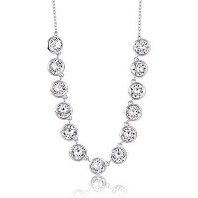 Brosway Halskette SYMPHONIA für Damen aus Edelstahl mit klaren Swarovski-Kristalle in der Farbe Silber, Länge: 44 cm, BYM57 Brosway Halskette SYMPHONIA für Damen aus Edelstahl mit klaren Swarovski-Kristalle in der Farbe Silber, Länge: 44 cm, BYM57