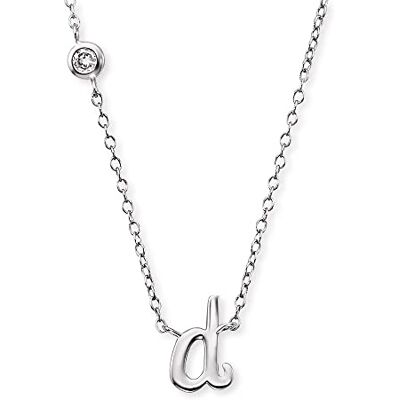 Engelsrufer Halskette aus Sterling Silber mit Anhänger Buchstabe D besetzt mit einem Zirkonia Stein in zwei Längen verstellbar Länge: 44cm Engelsrufer Halskette aus Sterling Silber mit Anhänger Buchstabe D besetzt mit einem Zirkonia Stein in zwei Längen verstellbar Länge: 44cm