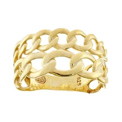 Brilio Silver Ring RI092Y Gold Platted Statement Ring Circuit: 56 mm sBS3602-56, Estándar, Nicht-Edelmetall, Kein Edelstein Brilio Silver Ring RI092Y Gold Platted Statement Ring Circuit: 56 mm sBS3602-56, Estándar, Nicht-Edelmetall, Kein Edelstein