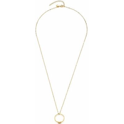 JEWELS BY LEONARDO Ciao Leda Damen Halskette aus Edelstahl IP Gold mit goldfarbenem Ring Anhänger mit Glaskristall, Länge 60-65 cm, schönes Schmuck Geschenk 023307 JEWELS BY LEONARDO Ciao Leda Damen Halskette aus Edelstahl IP Gold mit goldfarbenem Ring Anhänger mit Glaskristall, Länge 60-65 cm, schönes Schmuck Geschenk 023307