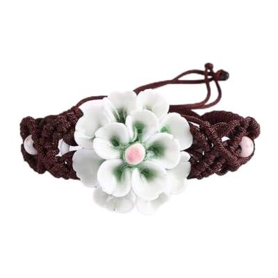 lachineuse – Armband mit grünen Blumen – Raffinesse und Hoffnung – Schmuck für Frauen, Junge Mädchen – Porzellan, Baumwolle – Einheitsgröße – verstellbare Kordel – Geschenkidee China, Asien lachineuse – Armband mit grünen Blumen – Raffinesse und Hoffnung – Schmuck für Frauen, Junge Mädchen – Porzellan, Baumwolle – Einheitsgröße – verstellbare Kordel – Geschenkidee China, Asien