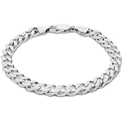 Amazon Panzerketten-Armband aus Sterlingsilber, quadratisch, 20 cm Amazon Panzerketten-Armband aus Sterlingsilber, quadratisch, 20 cm