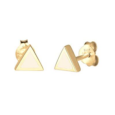 Elli Ohrringe Damen Dreieck Geo Basic Trend Emaille in 925 Sterling Silber vergoldet Elli Ohrringe Damen Dreieck Geo Basic Trend Emaille in 925 Sterling Silber vergoldet