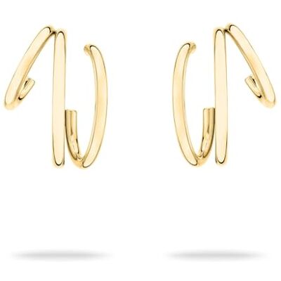 Echtzeit Creole Modern Lines 2,2 cm, gold moderne 3in1-Ohrringe aus Edelstahl mit 14K Vergoldung wasserfester & hautfreundlicher Schmuck für Damen Echtzeit Creole Modern Lines 2,2 cm, gold moderne 3in1-Ohrringe aus Edelstahl mit 14K Vergoldung wasserfester & hautfreundlicher Schmuck für Damen