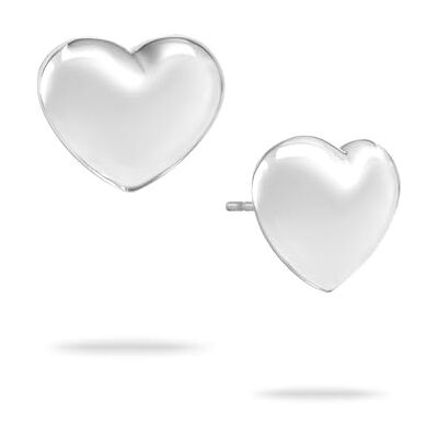 Echtzeit Ohrstecker Puffy Heart 1,1 cm, silber kleine Ohrringe aus Edelstahl in Herzform feminin & romantisch wasserfester & hautfreundlicher Schmuck für Damen Echtzeit Ohrstecker Puffy Heart 1,1 cm, silber kleine Ohrringe aus Edelstahl in Herzform feminin & romantisch wasserfester & hautfreundlicher Schmuck für Damen