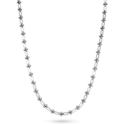 LIEBESKIND BERLIN Necklace Halskette aus Edelstahl Silber Gliederkette verstellbar bis 50 cm wasserfest & hautfreundlich LIEBESKIND BERLIN Necklace Halskette aus Edelstahl Silber Gliederkette verstellbar bis 50 cm wasserfest & hautfreundlich
