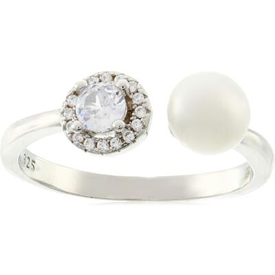 Beneto Ring Open Silver Ring mit Zirkonen und AGG339 Pearl Circuit: L (60-63 mm) sBE0669-60 Marke, Estándar, Nicht-Edelmetall, Kein Edelstein Beneto Ring Open Silver Ring mit Zirkonen und AGG339 Pearl Circuit: L (60-63 mm) sBE0669-60 Marke, Estándar, Nicht-Edelmetall, Kein Edelstein