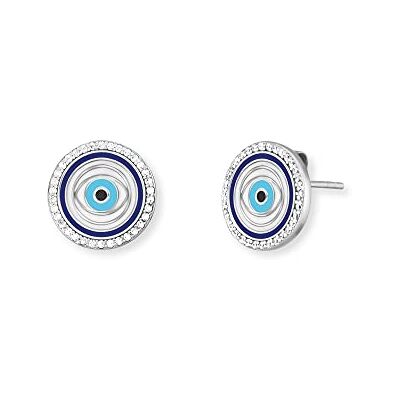 Engelsrufer Damen Ohrringe Ohrstecker aus Sterling Silber mit Nazar Auge Symbol Steckverschluss besetzt mit 60 Zirkonia Steinen nickelfrei 11mm Engelsrufer Damen Ohrringe Ohrstecker aus Sterling Silber mit Nazar Auge Symbol Steckverschluss besetzt mit 60 Zirkonia Steinen nickelfrei 11mm
