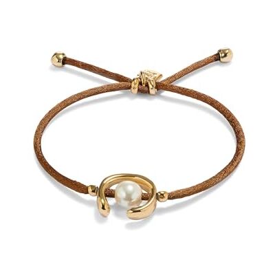Uno de 50 Armband mit Muschelperle 18 Karat vergoldet Handgefertigter Schmuck Kreatives Design Uno de 50 Armband mit Muschelperle 18 Karat vergoldet Handgefertigter Schmuck Kreatives Design