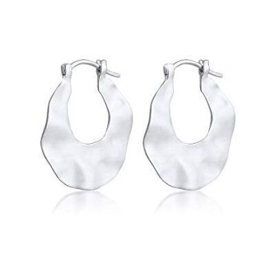 Elli Creolen Silber 925 Damen Ohrringe für Frauen Kreolen Oval Gehämmert Strukturiert Matt Durchmesser 14-33mm 0302732318 Elli Creolen Silber 925 Damen Ohrringe für Frauen Kreolen Oval Gehämmert Strukturiert Matt Durchmesser 14-33mm 0302732318