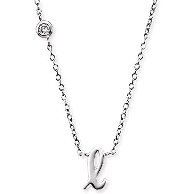Engelsrufer Halskette aus Sterling Silber mit Anhänger Buchstabe L besetzt mit einem Zirkonia Stein in zwei Längen verstellbar Länge: 44cm Engelsrufer Halskette aus Sterling Silber mit Anhänger Buchstabe L besetzt mit einem Zirkonia Stein in zwei Längen verstellbar Länge: 44cm