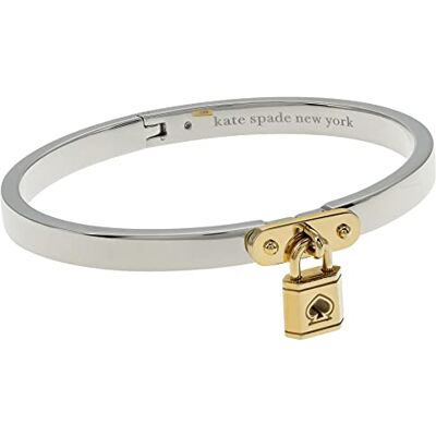 kate spade new york Lock and Spade Charm-Armreifen, Silber kate spade new york Lock and Spade Charm-Armreifen, Silber