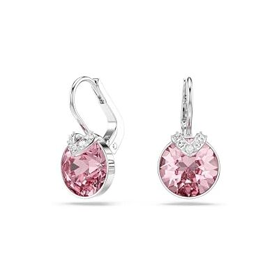 Swarovski Bella V Drop-Ohrhänger, Rhodinierte Ohrringe mit Rosafarbenen Kristallelementen im Rundschliff, Größe: 1.9 x 1 cm Swarovski Bella V Drop-Ohrhänger, Rhodinierte Ohrringe mit Rosafarbenen Kristallelementen im Rundschliff, Größe: 1.9 x 1 cm