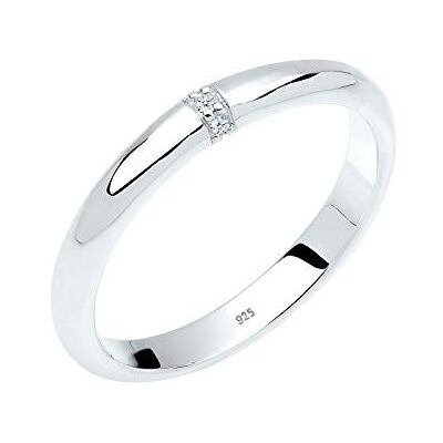 DIAMORE Elli DIAMONDS Ring Damen Klassisch mit Diamant (0.04 ct.) in 925 Sterling Silber DIAMORE Elli DIAMONDS Ring Damen Klassisch mit Diamant (0.04 ct.) in 925 Sterling Silber