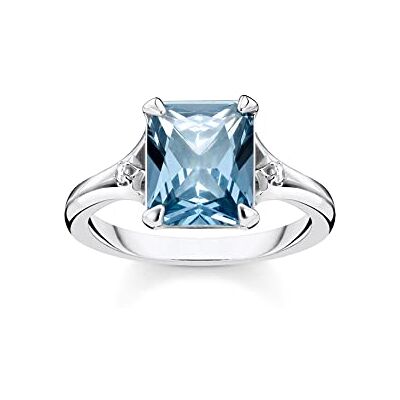THOMAS SABO Ring blauer Stein mit Mond und Stern 925 Sterling Silber TR2297-644-1-48 THOMAS SABO Ring blauer Stein mit Mond und Stern 925 Sterling Silber TR2297-644-1-48