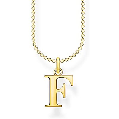 THOMAS SABO Kette Buchstabe F gold 925 Sterlingsilber, 750 Gelbgold Vergoldung THOMAS SABO Kette Buchstabe F gold 925 Sterlingsilber, 750 Gelbgold Vergoldung