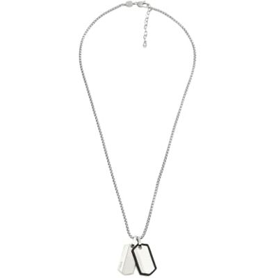 Fossil Herrenhalskette aus Edelstahl mit Karabinerverschluss Dog tag Fossil Herrenhalskette aus Edelstahl mit Karabinerverschluss Dog tag