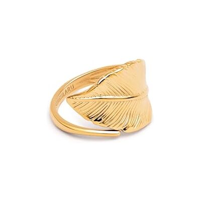 SINGULARU Blatt Ring. Edelstahl mit 18 Kt Vergoldeter Beschichtung. Schmuck für Damen. SINGULARU Blatt Ring. Edelstahl mit 18 Kt Vergoldeter Beschichtung. Schmuck für Damen.
