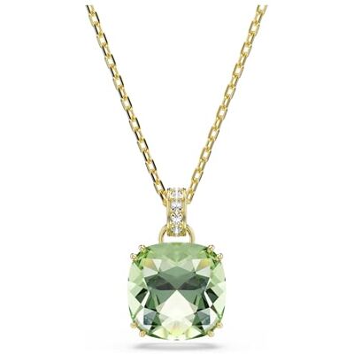 Swarovski Millenia Anhänger, Kissenform-Schliff, Grün, 18 Karat Vergoldet Swarovski Millenia Anhänger, Kissenform-Schliff, Grün, 18 Karat Vergoldet