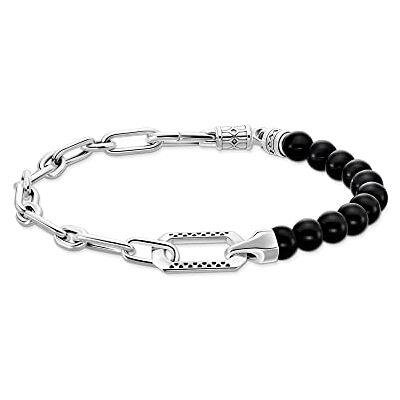 THOMAS SABO Armband Onyx Beads 925 Sterlingsilber, Geschwärzt THOMAS SABO Armband Onyx Beads 925 Sterlingsilber, Geschwärzt