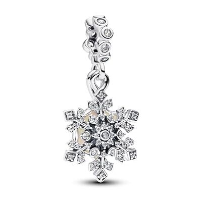 PANDORA Schillernde Schneeflocke Doppelter Charm-Anhänger 794142C01 Charm Anhänger PANDORA Schillernde Schneeflocke Doppelter Charm-Anhänger 794142C01 Charm Anhänger