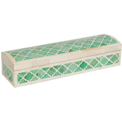 Biscottini Schmuckschatulle L30,5 x B8,5 x H7,5 cm, Grün – Aufbewahrungsbox aus Holz – Schmuckschatulle – Stiftebox – Schmuckkästchen Biscottini Schmuckschatulle L30,5 x B8,5 x H7,5 cm, Grün – Aufbewahrungsbox aus Holz – Schmuckschatulle – Stiftebox – Schmuckkästchen