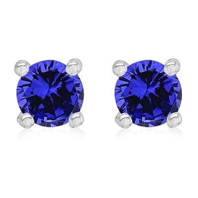 Amazon Ohrstecker aus rhodiniertem Sterlingsilber, Tansanit-Zirkonia, Geburtsstein Dezember Amazon Ohrstecker aus rhodiniertem Sterlingsilber, Tansanit-Zirkonia, Geburtsstein Dezember