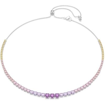 Swarovski Matrix Tennis Halskette, Rundschliffe im Farbverlauf, Mehrfarbig, Rhodiniert Swarovski Matrix Tennis Halskette, Rundschliffe im Farbverlauf, Mehrfarbig, Rhodiniert
