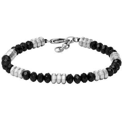 Fossil Herrenarmband All Stacked Up Beads Achat schwarz, JF04602040 Fossil Herrenarmband All Stacked Up Beads Achat schwarz, JF04602040