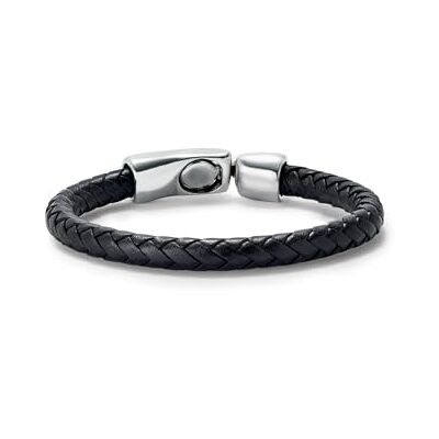 Uno de 50 Armband aus geflochtenem Leder Silberverschluss kreatives Design, X-Large, Silber, Kein Edelstein Uno de 50 Armband aus geflochtenem Leder Silberverschluss kreatives Design, X-Large, Silber, Kein Edelstein
