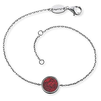 Engelsrufer Damen Armband aus Sterling Silber und Roter Jaspis Kraftstein Anhänger, Karabinerverschluss, in zwei Längen verstellbar, nickelfrei, ERB-LILGEM-RJ Engelsrufer Damen Armband aus Sterling Silber und Roter Jaspis Kraftstein Anhänger, Karabinerverschluss, in zwei Längen verstellbar, nickelfrei, ERB-LILGEM-RJ