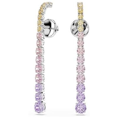 Swarovski Matrix Drop-Ohrhänger, Rundschliffe im Farbverlauf, Mehrfarbig, Rhodiniert Swarovski Matrix Drop-Ohrhänger, Rundschliffe im Farbverlauf, Mehrfarbig, Rhodiniert