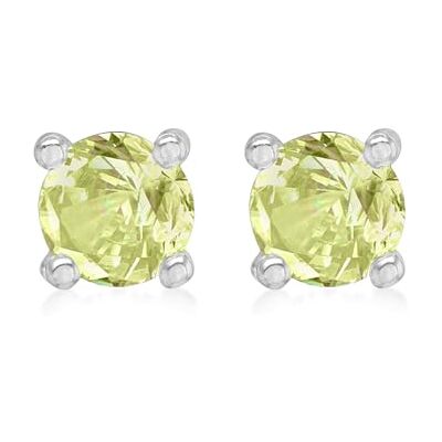 Amazon Ohrstecker aus rhodiniertem Sterlingsilber, Peridot-Zirkonia, Geburtsstein August Amazon Ohrstecker aus rhodiniertem Sterlingsilber, Peridot-Zirkonia, Geburtsstein August