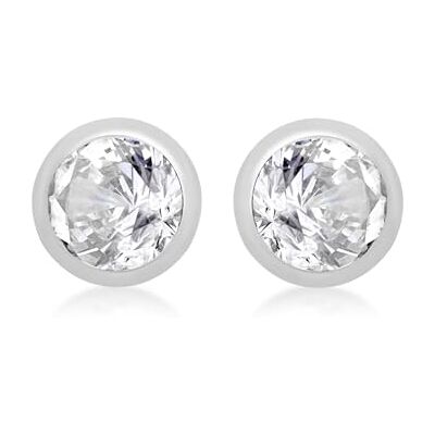 Amazon Ohrstecker aus Sterlingsilber, weißer Zirkonia, Geburtsstein April Amazon Ohrstecker aus Sterlingsilber, weißer Zirkonia, Geburtsstein April