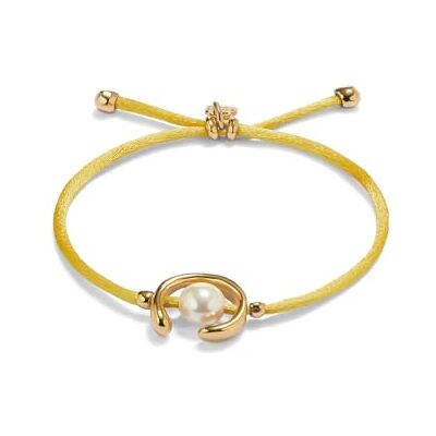 Uno de 50 Gelbes Armband mit Muschelperle und 18-karätig vergoldeten Verschlüssen Uno de 50 Gelbes Armband mit Muschelperle und 18-karätig vergoldeten Verschlüssen