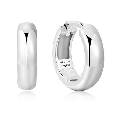 Ania Haie Damen Creolen Dusk Divas Dome Band Huggies aus 925 Sterling Silber, Größe: 8,5 x 3,5mm, inkl. Geschenkverpackung Ania Haie Damen Creolen Dusk Divas Dome Band Huggies aus 925 Sterling Silber, Größe: 8,5 x 3,5mm, inkl. Geschenkverpackung