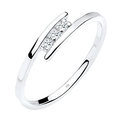 DIAMORE Elli DIAMONDS Ring Damen Klassisch Elegant mit Diamant (0.06 ct.) in 925 Sterling Silber DIAMORE Elli DIAMONDS Ring Damen Klassisch Elegant mit Diamant (0.06 ct.) in 925 Sterling Silber