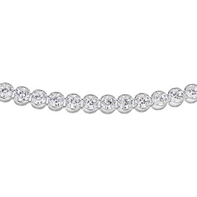 Amazon Belcherkette aus rhodiniertem Sterlingsilber mit Zirkonia, 46 cm Amazon Belcherkette aus rhodiniertem Sterlingsilber mit Zirkonia, 46 cm