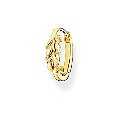 THOMAS SABO Einzel Creole Blätter mit weißen Steinen gold 925 Sterlingsilber, 750 Gelbgold Vergoldung THOMAS SABO Einzel Creole Blätter mit weißen Steinen gold 925 Sterlingsilber, 750 Gelbgold Vergoldung