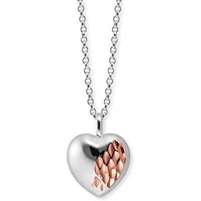 Engelsrufer Damen Halskette With Love, 925 Sterling Silber rhodiniert, Herz Anhänger Bicolor in Silber & Roségold, verstellbar, mit Karabinerverschluss, Geschenk für einen besonderen Menschen Engelsrufer Damen Halskette With Love, 925 Sterling Silber rhodiniert, Herz Anhänger Bicolor in Silber & Roségold, verstellbar, mit Karabinerverschluss, Geschenk für einen besonderen Menschen